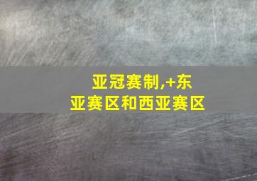 亚冠赛制, 东亚赛区和西亚赛区
